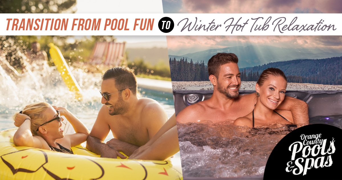 Transition from Pool Fun to Winter Hot Tub Relaxation